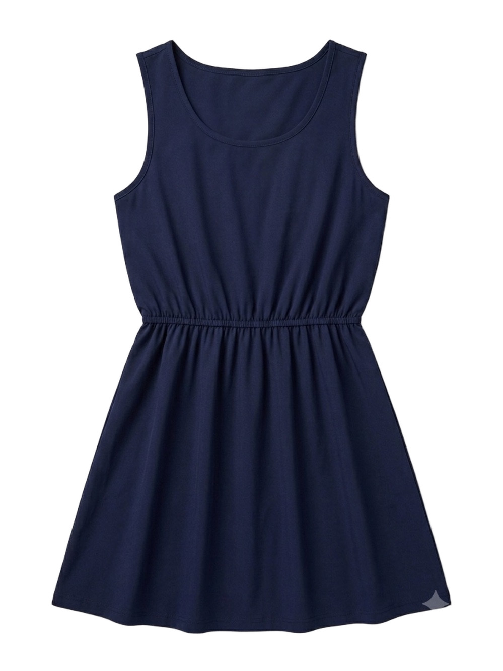 She + Sky Navy Blue Smocked Waist Open Back Tank Dress Large
